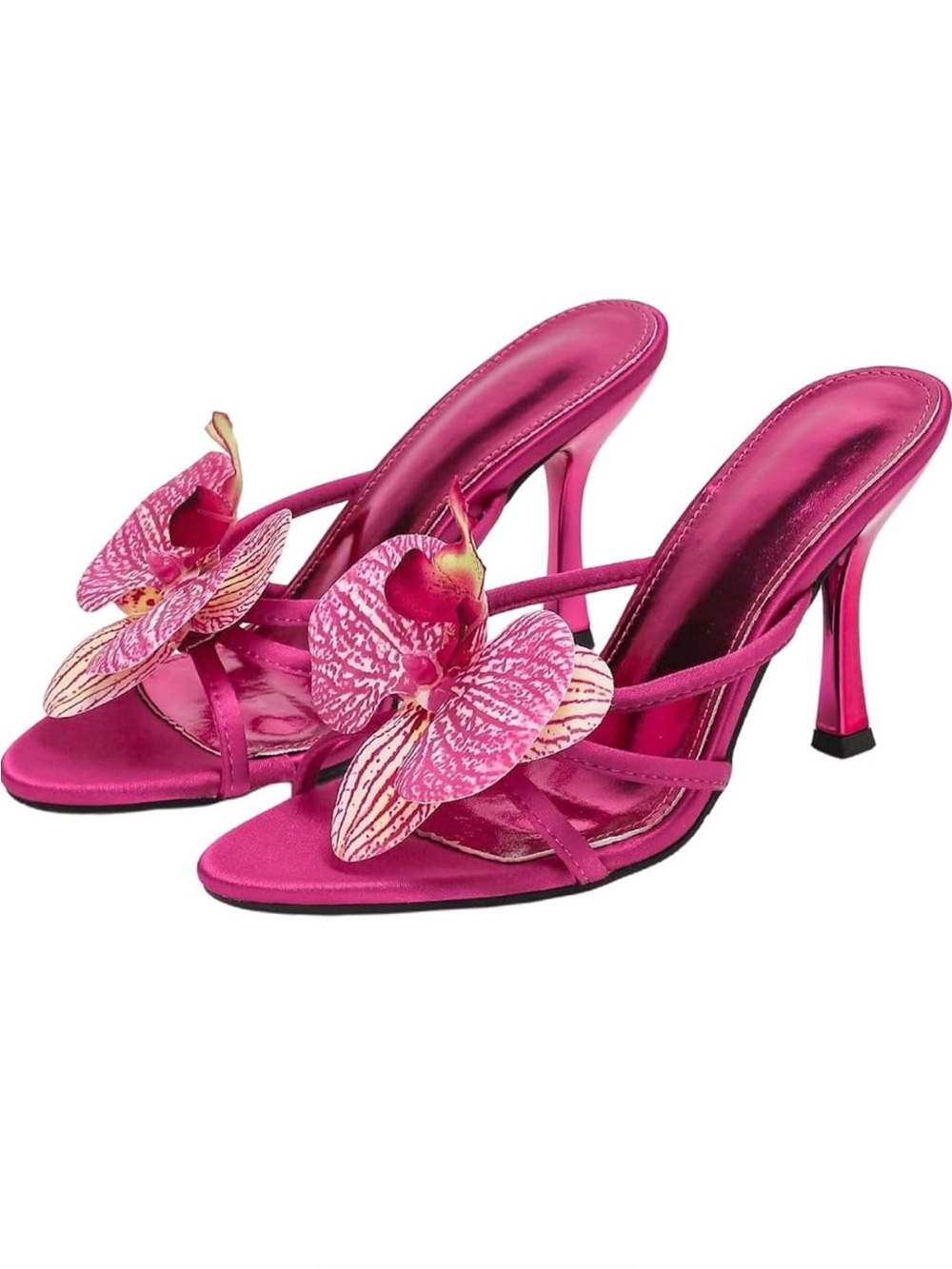 Coach Fuchsia Orchid Embellished Stiletto Sandals